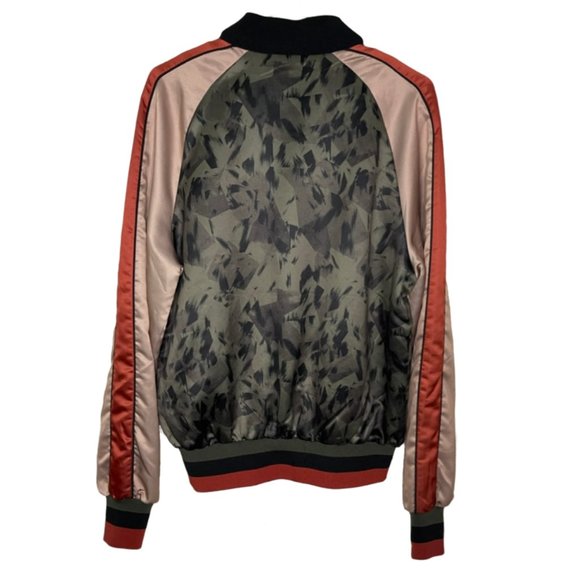 Eleven Paris | Color Block Camo Satin Bomber Jacket - Picture 4 of 9